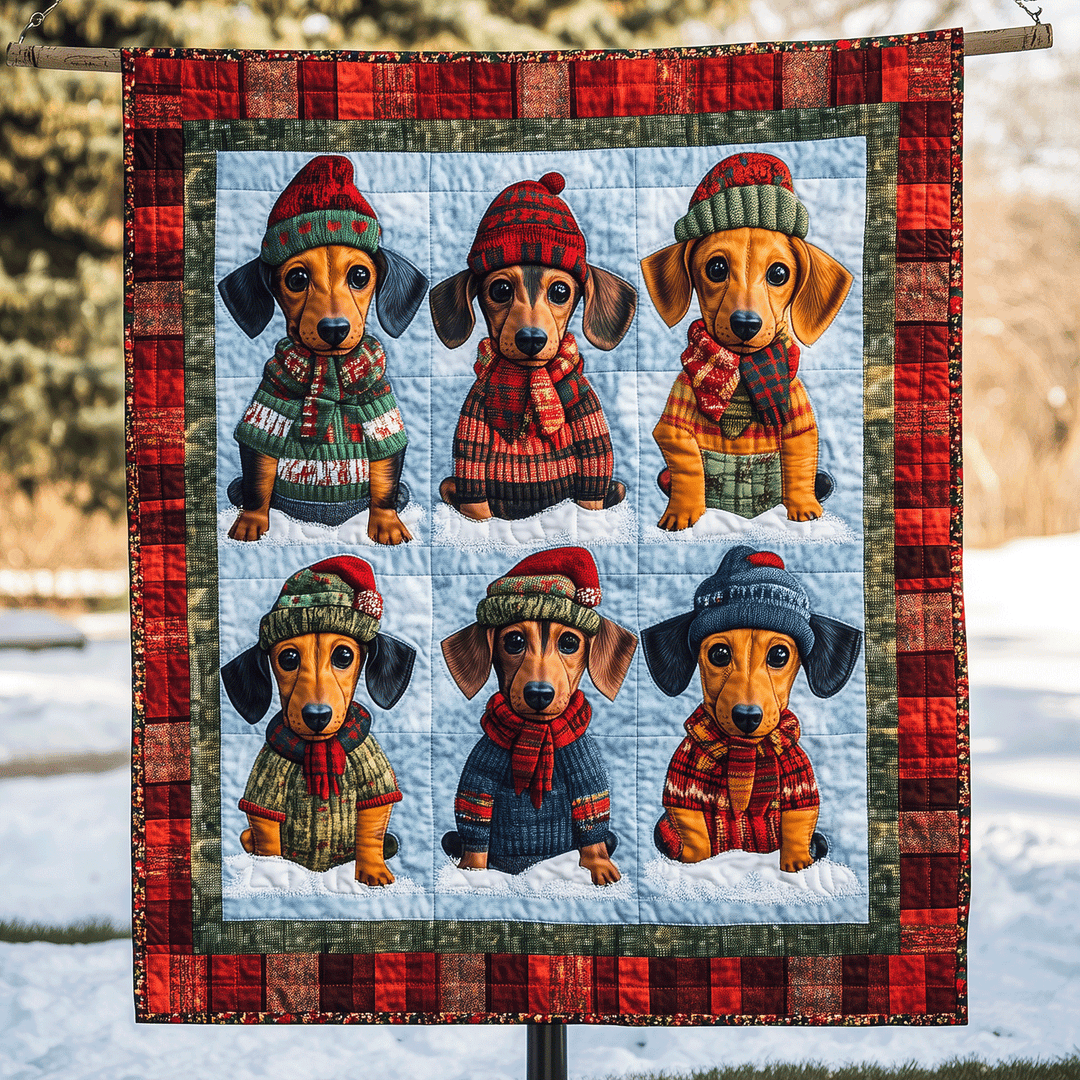 Doxie Grim Sweater Kunst Quilt Hængende NCU0TH1588