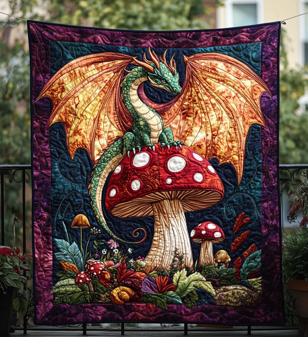 Dragon Shroom Quiltet Tæppe NCU0DV902