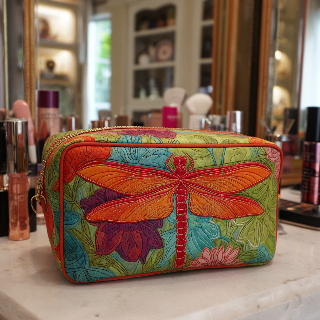 Dragonfly Bloom Quiltet Makeup Taske NCU0DK10228