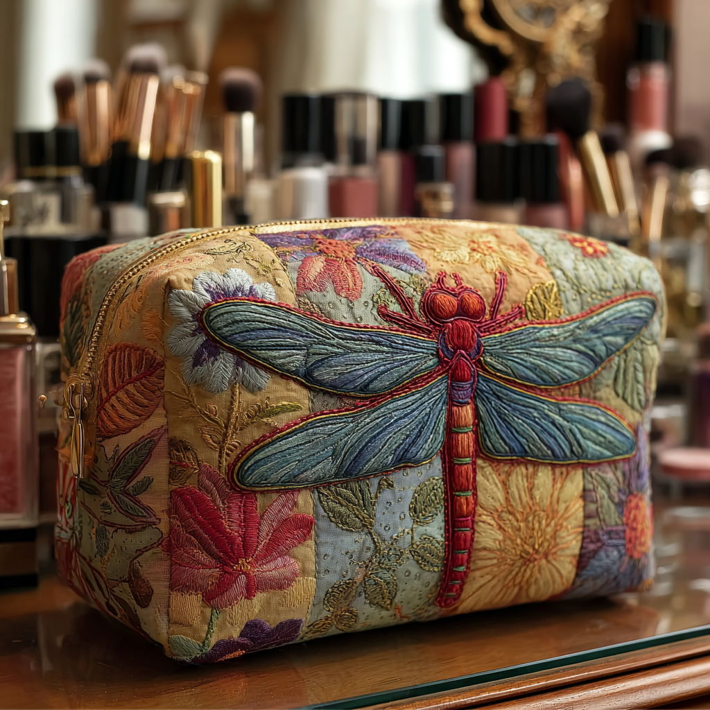 Dragonfly Grace Quiltet Makeup Taske NCU0DK10236