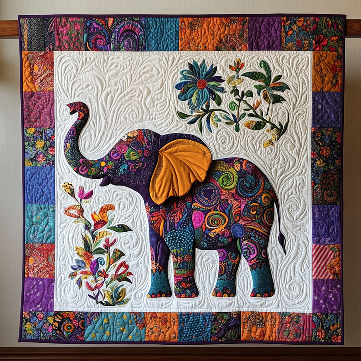 Elefant Jubilæums Quiltet Tæppe NCU0NT192