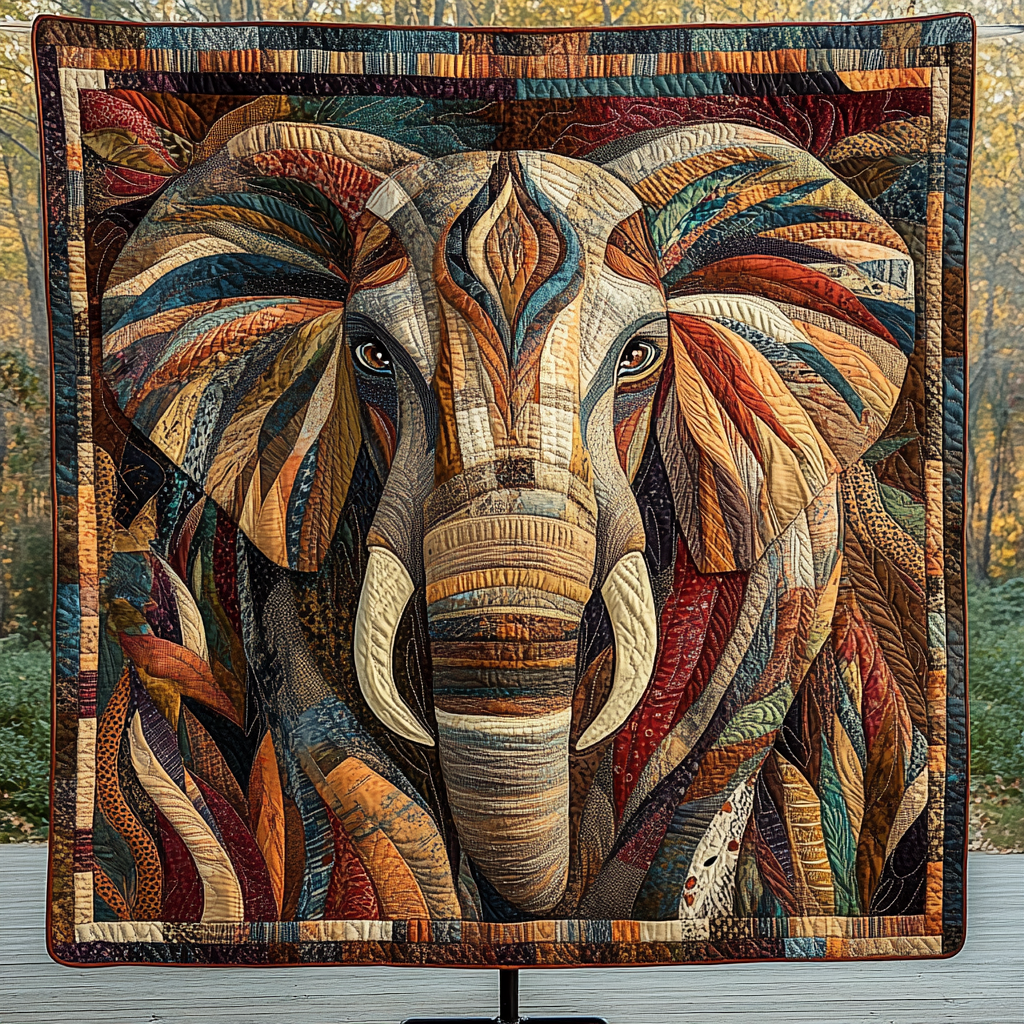 Elephant Oasis Quiltet Tæppe NCU0DK2119