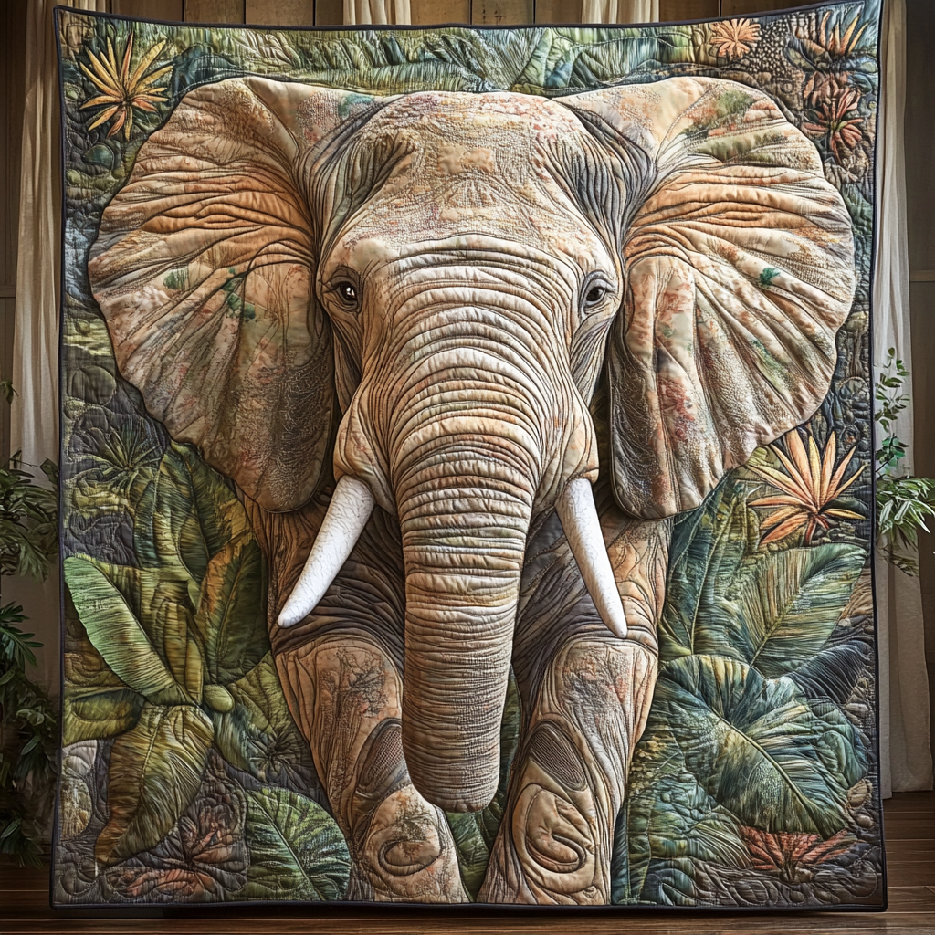 Elefant Wild Whisper Quiltet Tæppe NCU0DV1105