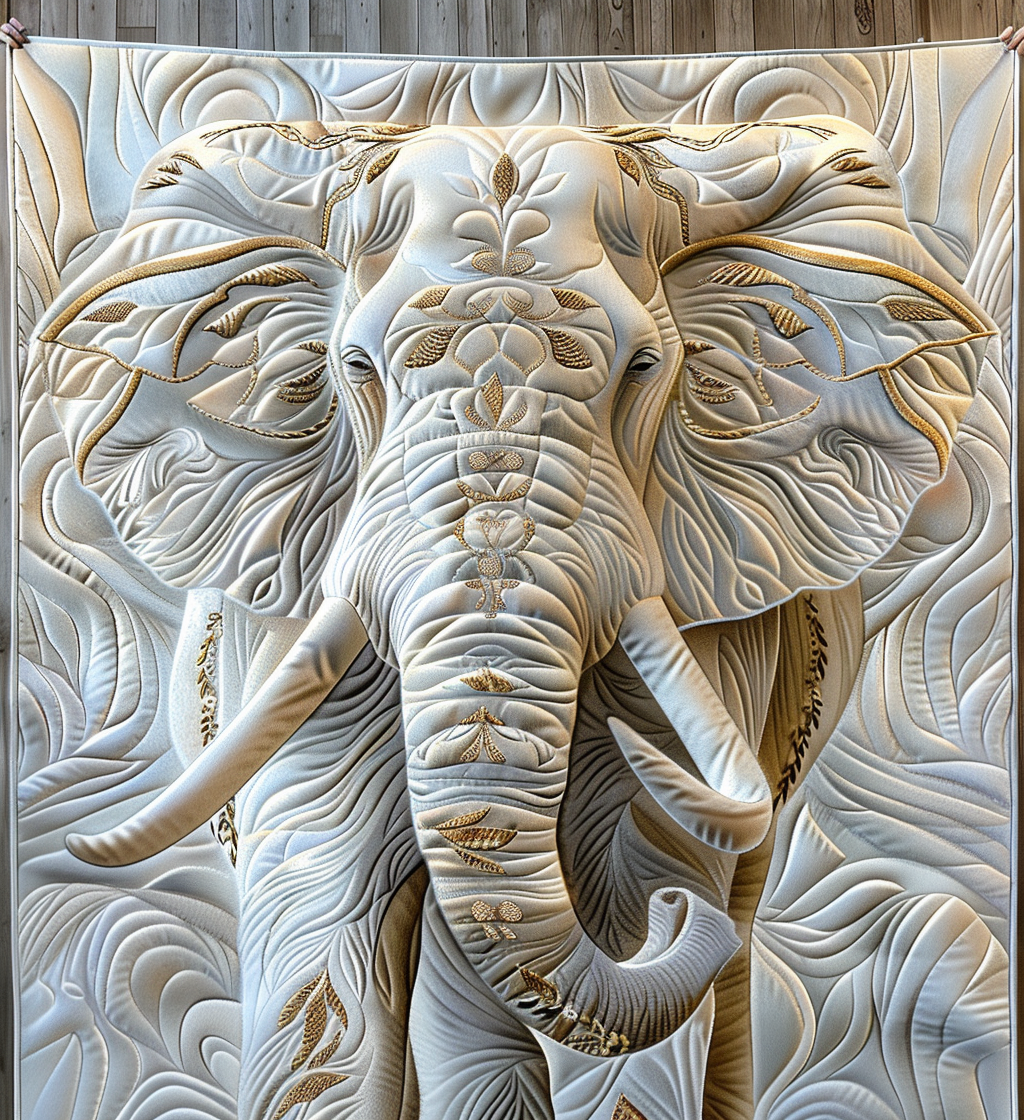 Elefant Visdom Quiltet Tæppe NCU0DV2228