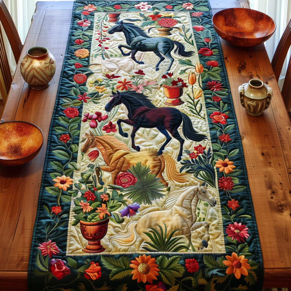 Equine Art Mystiske Heste Quilted Table Runner NCU0PD222