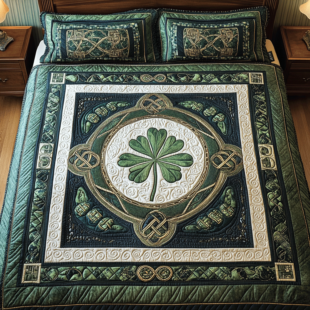 Lucky Clover Haven 3-delt quiltet sengetøjssæt NCU0TL2002