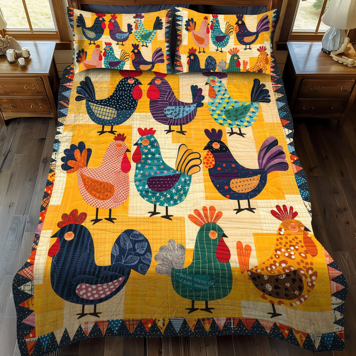 Kylling Quilted Sengetøj Sæt NCU0VT03