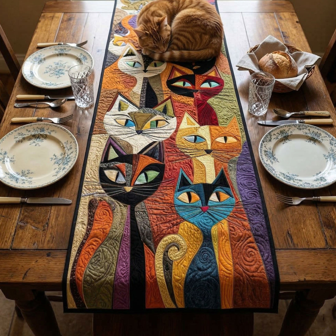 Feline Frolic Quiltet Bordløber NCU0NT9191