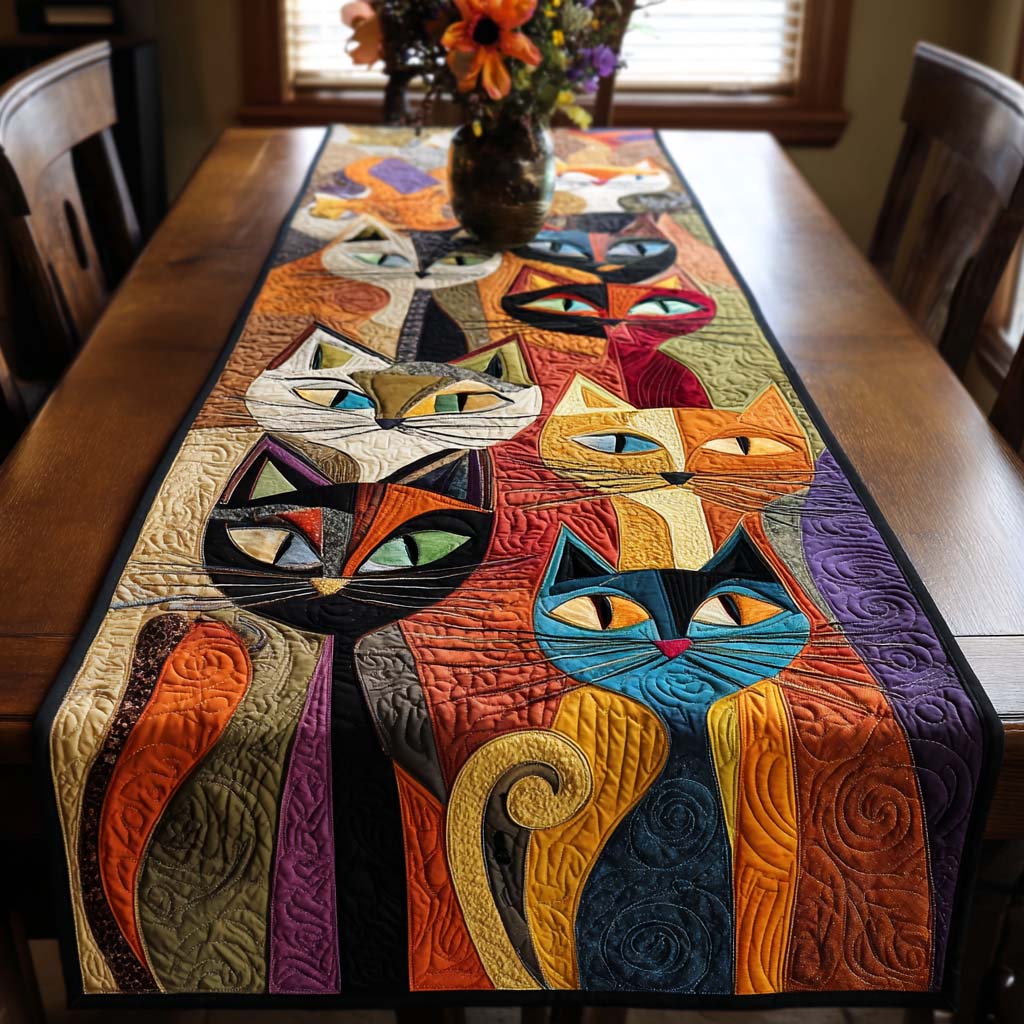 Feline Frolic Quiltet Bordløber NCU0NT9191