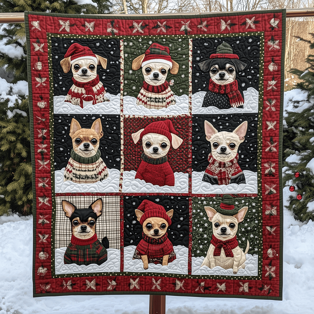 Festlige Chihuahuas Kunst Quilt Ophæng NCU0TH1607