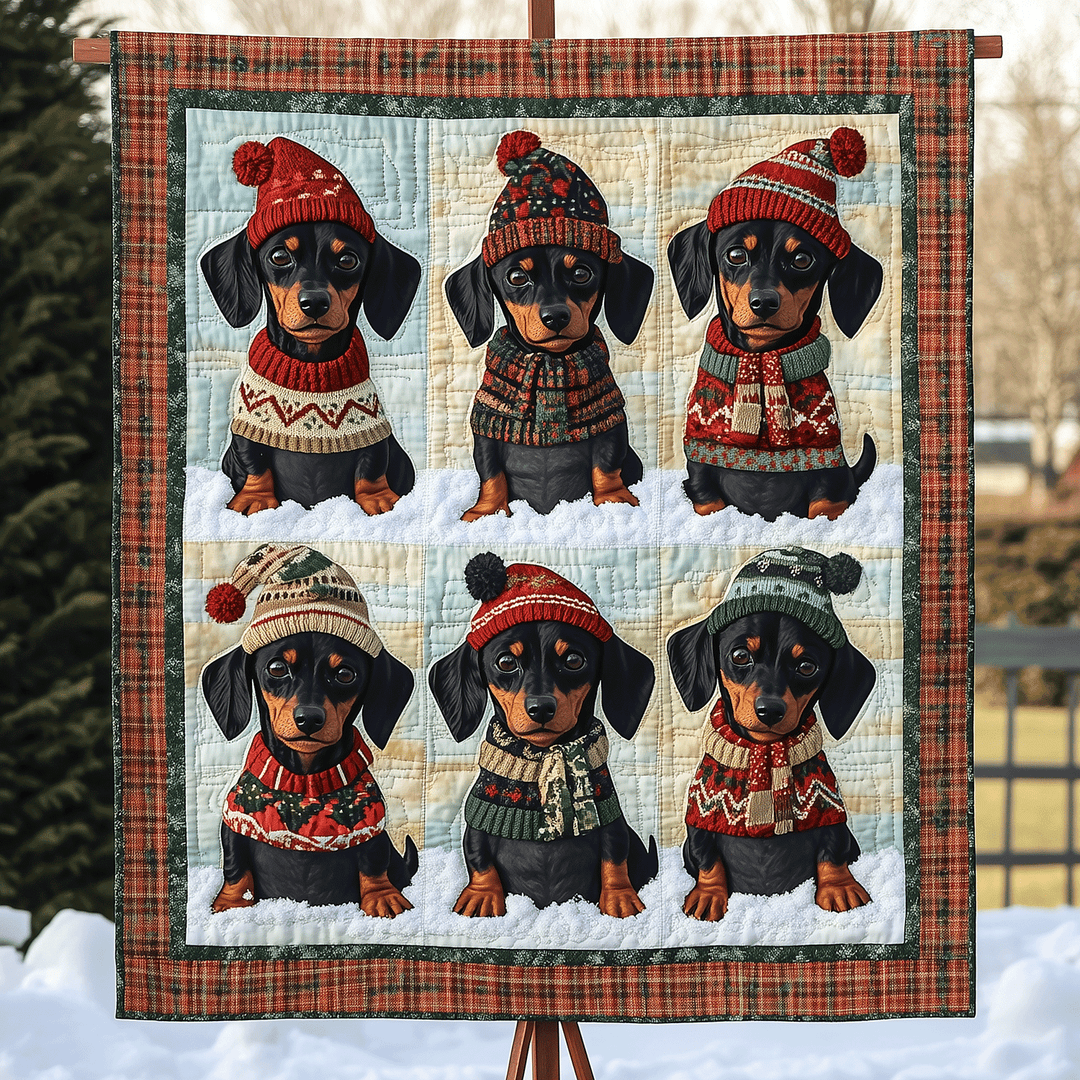 Festlig Doxie Kunst Quilt Vægophæng NCU0TH1579