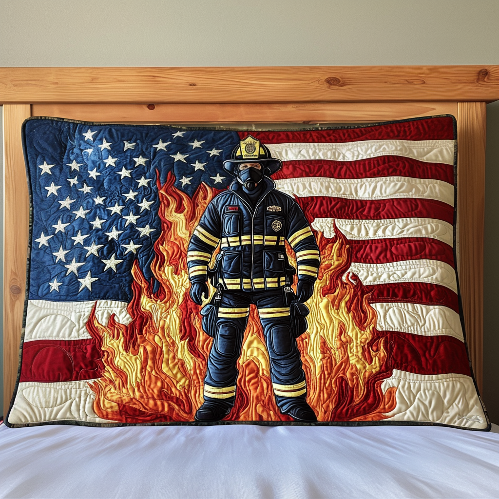 Brandmand Patriot Quilted Sengetøj Pude Betræk NCU0NT5988