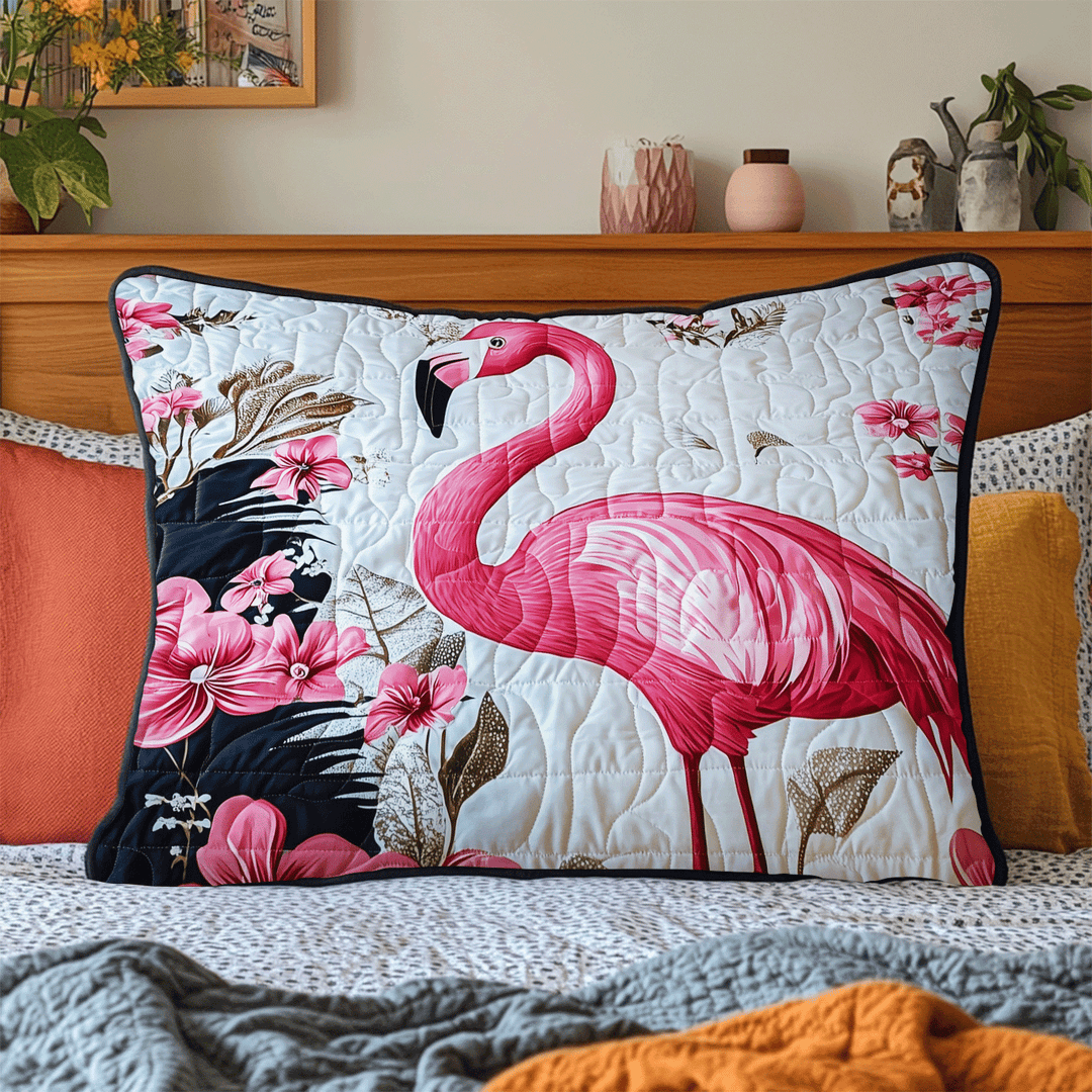 Floral Flamingo Quiltet Sengetøj Pudevar NCU0DV6348