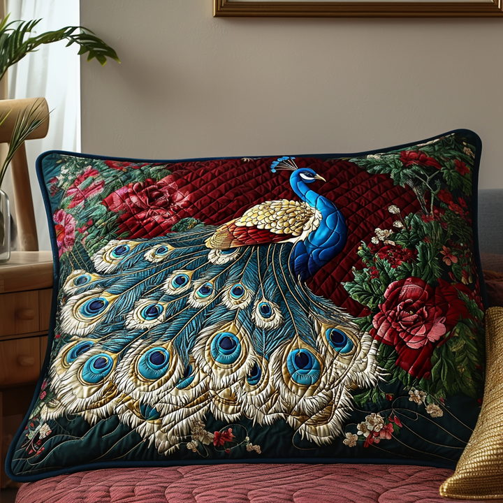 Blomster Påfugl Quilted Sengetøj Pude Betræk NCU0DV6475
