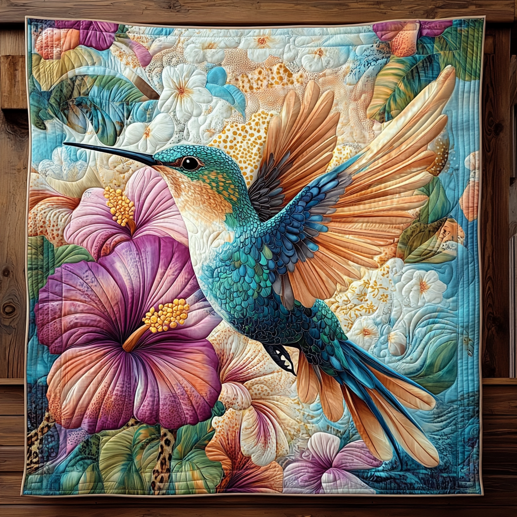 Blomster Kolibri Quiltet Tæppe NCU0DV1122
