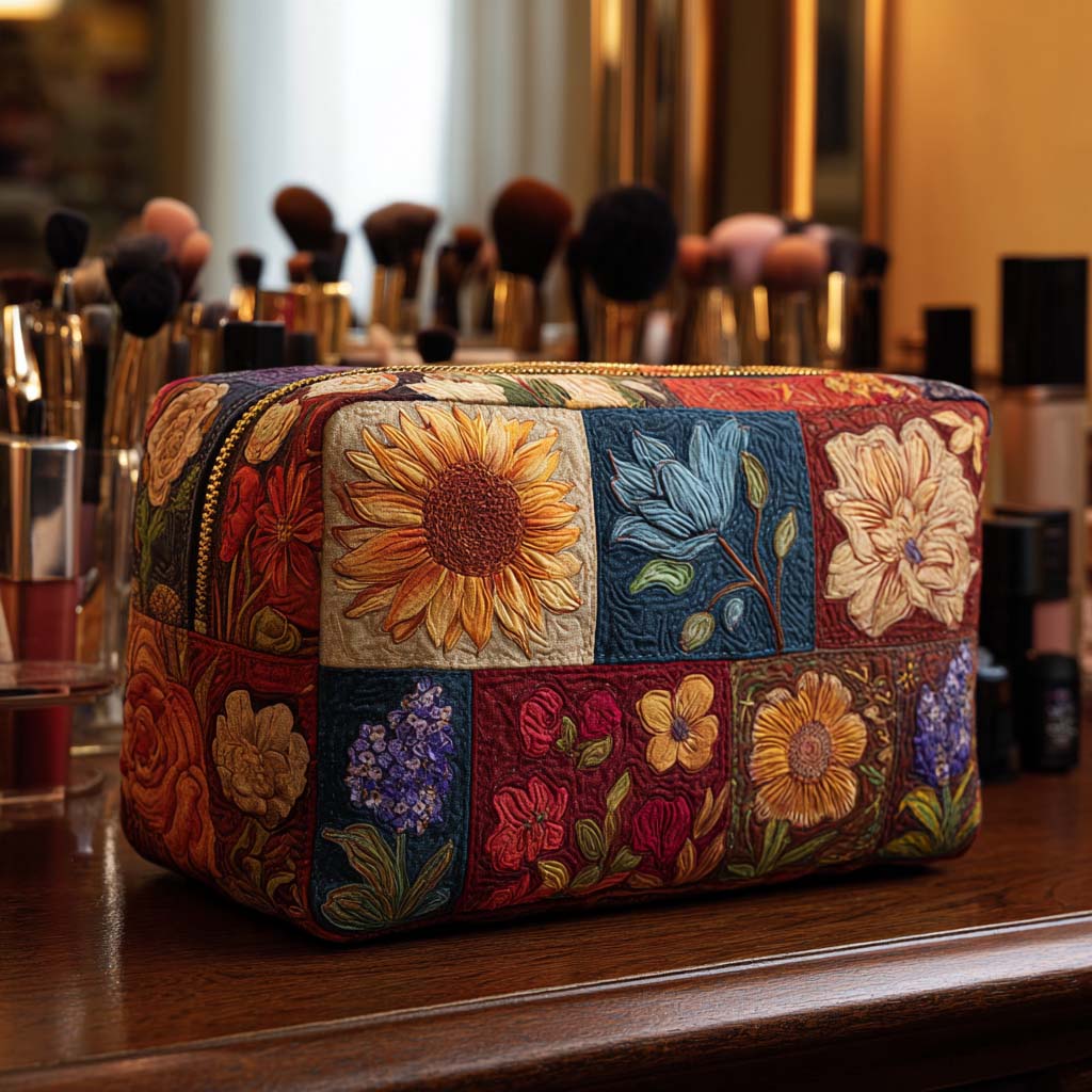Blomster Patch Quiltet Makeup Taske NCU0NT10169