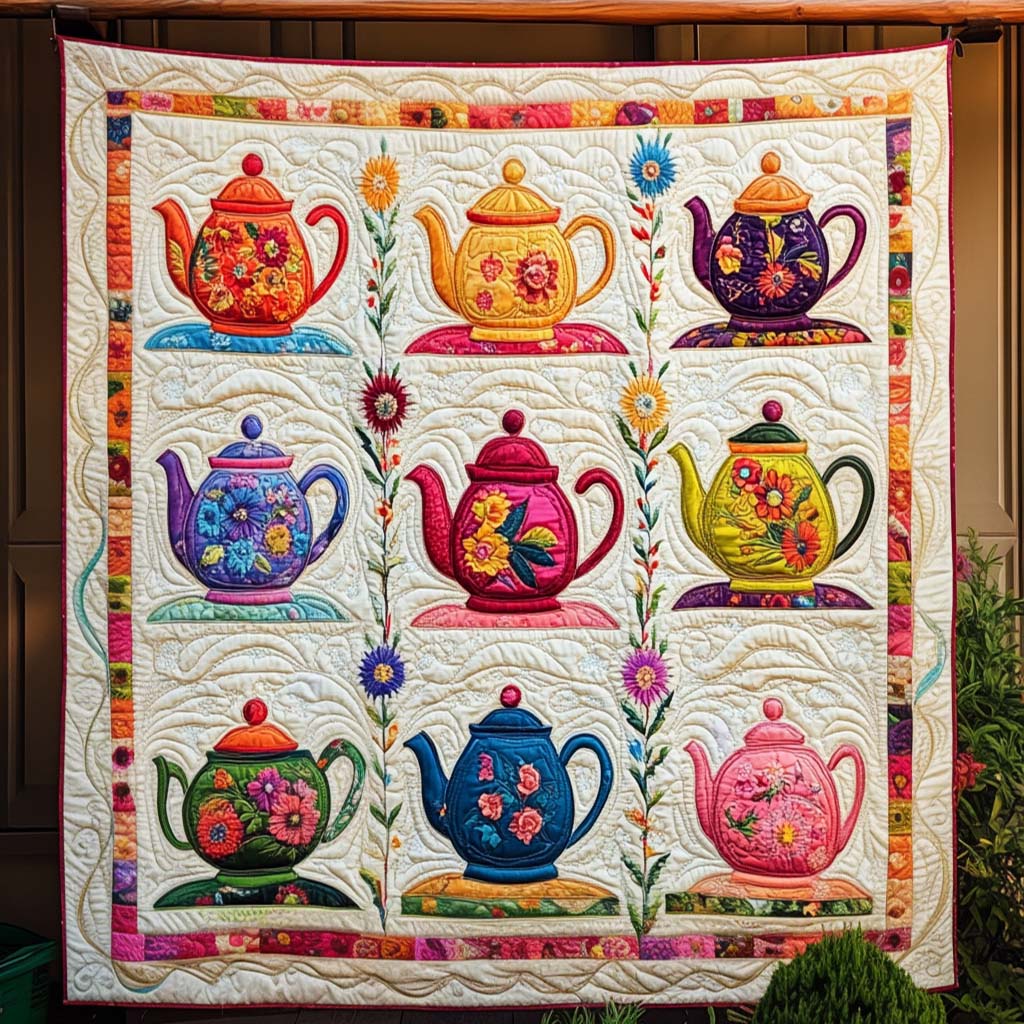 Blomster Te Party Kunst Quilt Hængende NCU0NT834
