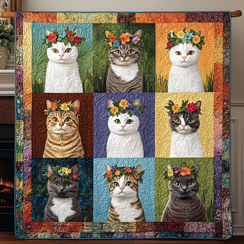 Blomster Whiskers Quiltet Tæppe NCU0TL1154