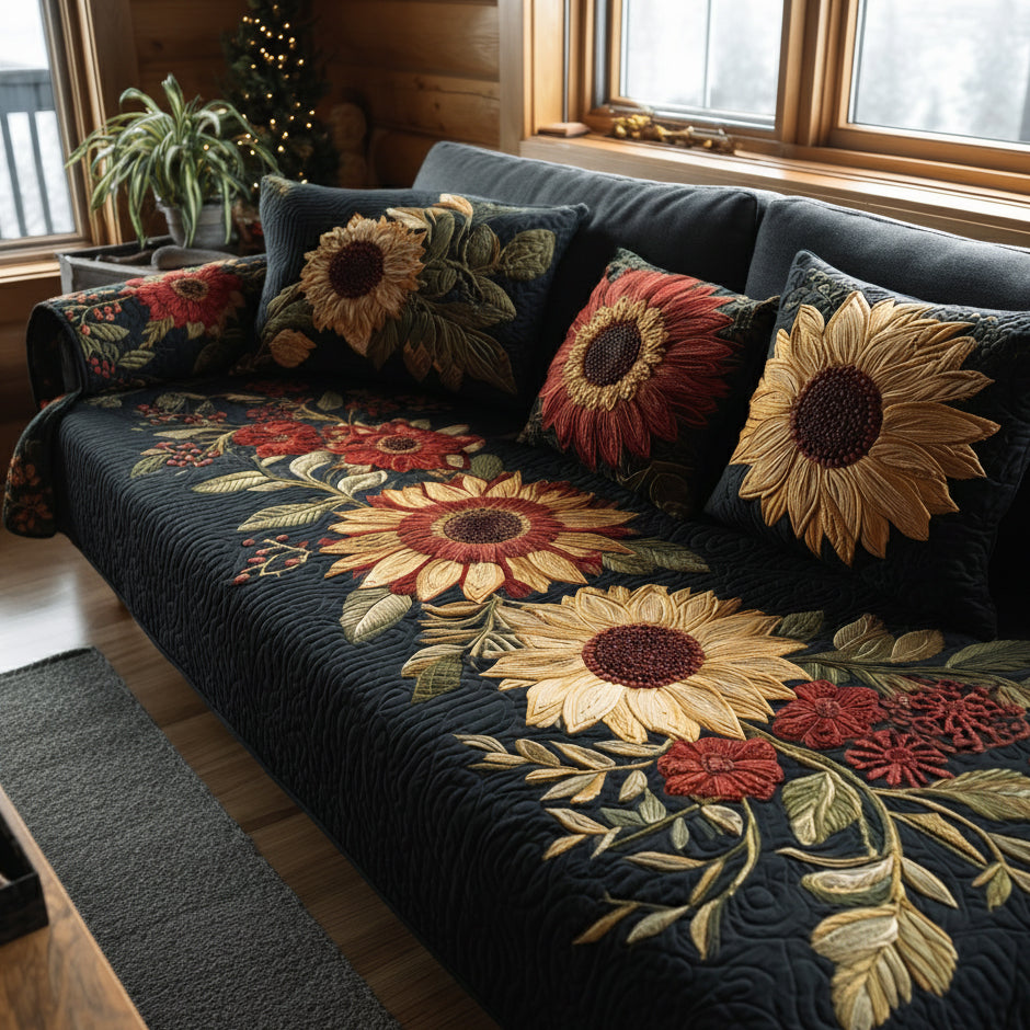 Guldbloom Quiltet Sofa Cover NCU0DV8568