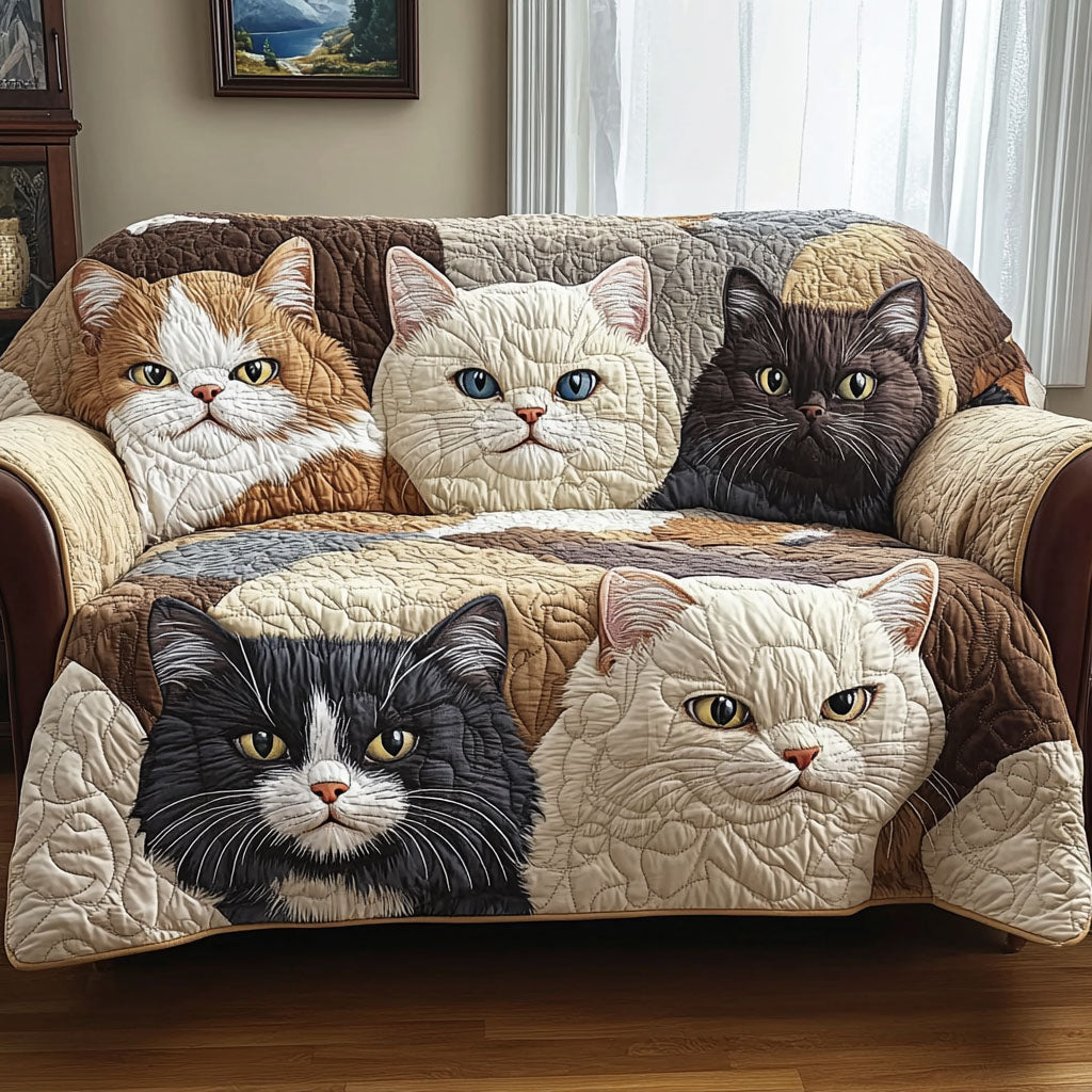 Gylden Kat Quilted Sofa Dække NCU0DK11742
