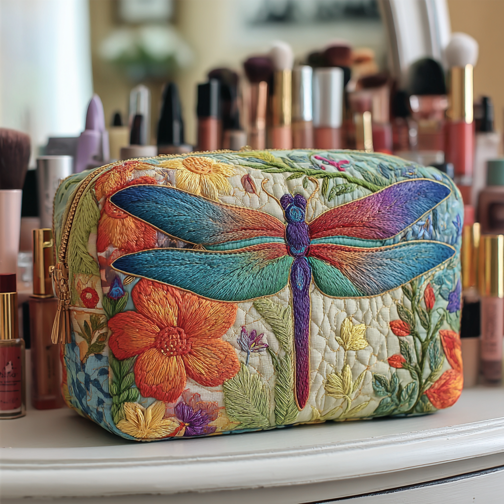 Gylden Libelle Quiltet Makeup Taske NCU0DK10229