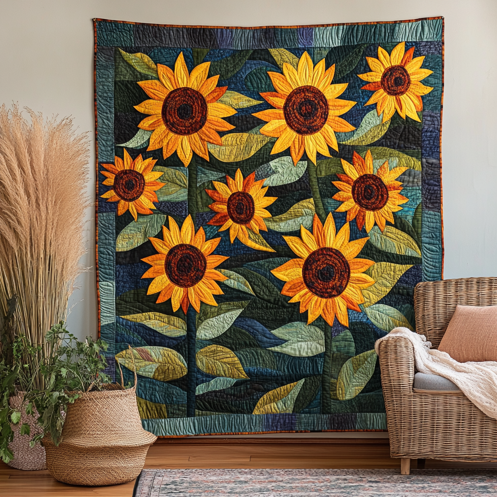 Golden Glow Kunst Quilt Ophæng NCU0TL926