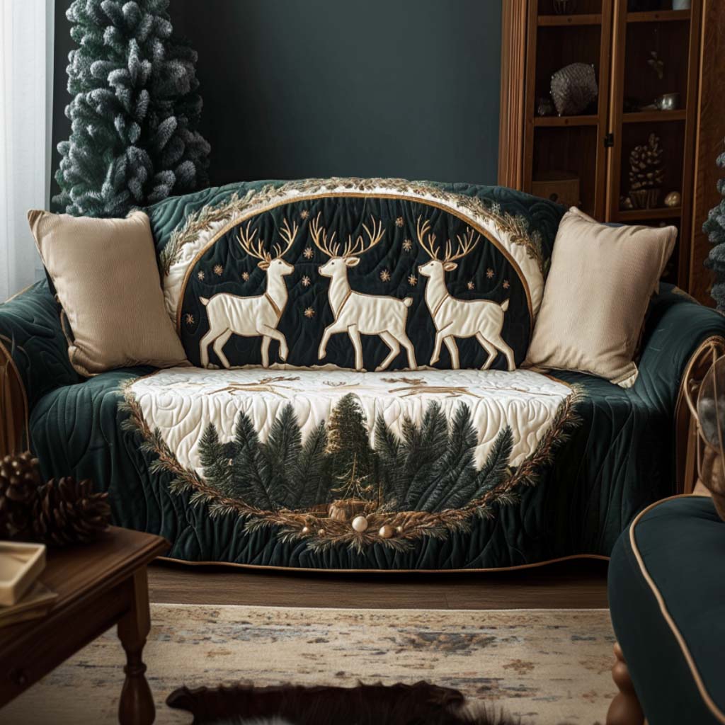 Gylden Rensdyr Quilted Sofa Dække NCU0NT10745