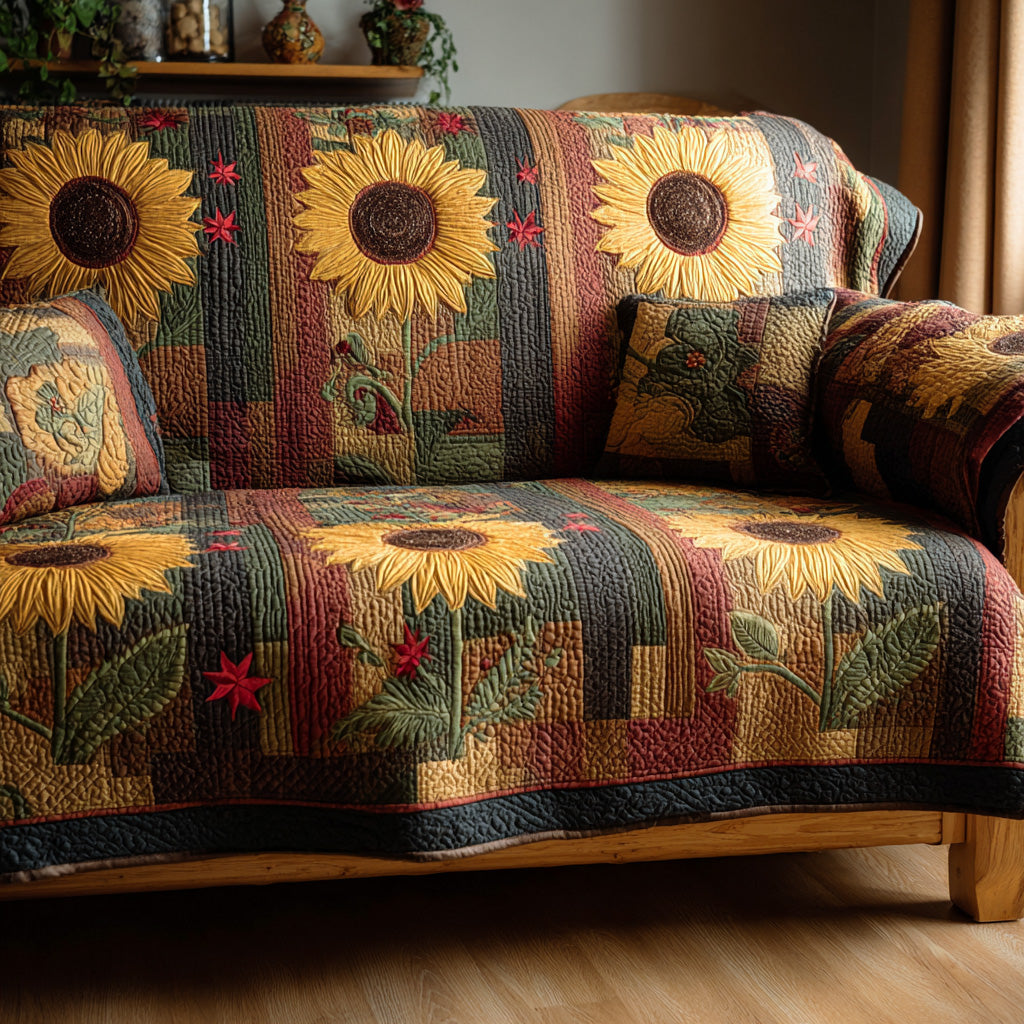 Gyldne Sol Quiltet Sofa Betræk NCU0TD1960