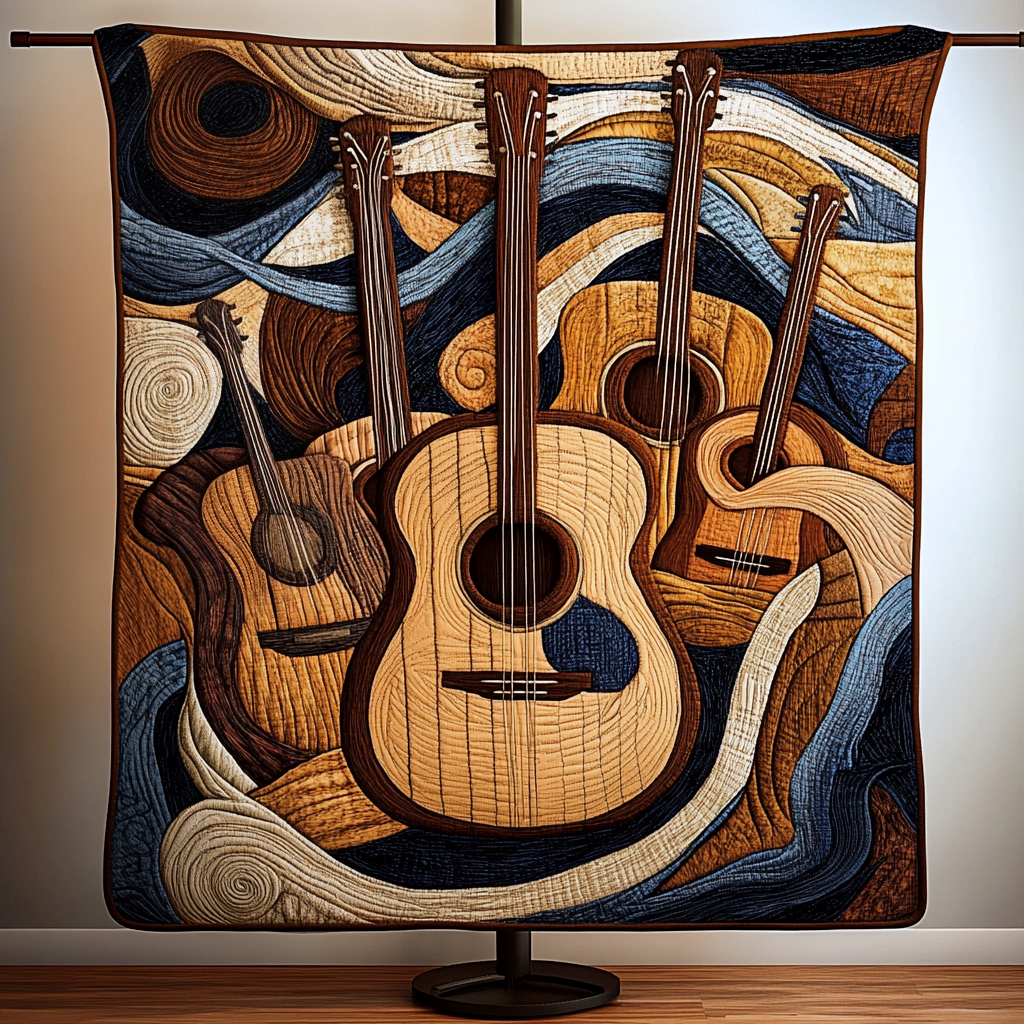 Guitar Flow Quiltet Tæppe NCU0VH579