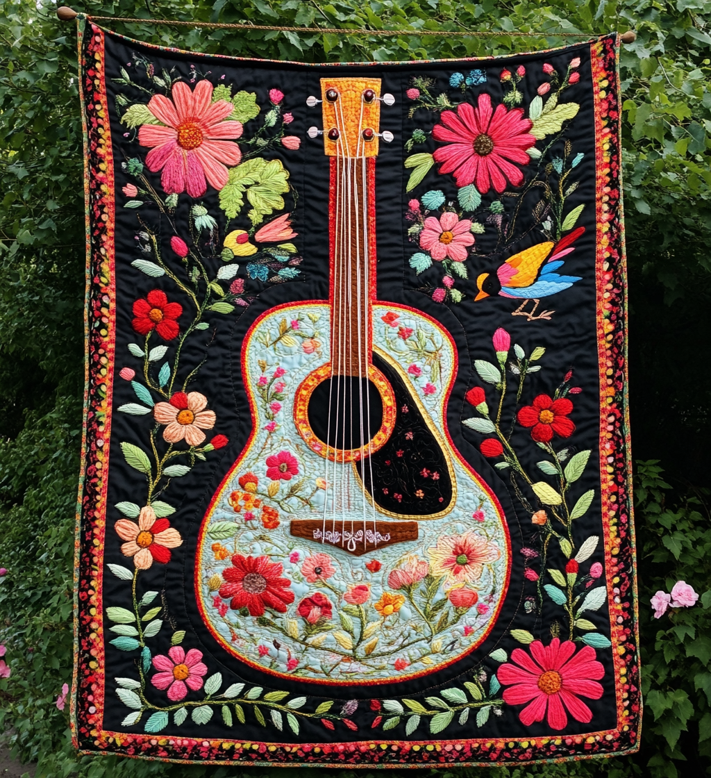 Guitar Groove Art Quilt Hængende NCU0DV821