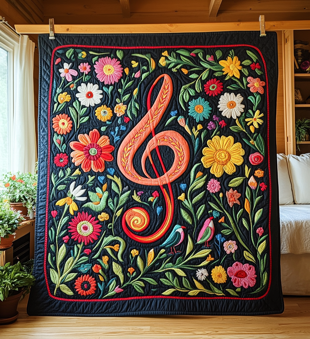 Musik Melodi Kunst Quilt Ophæng NCU0DV815