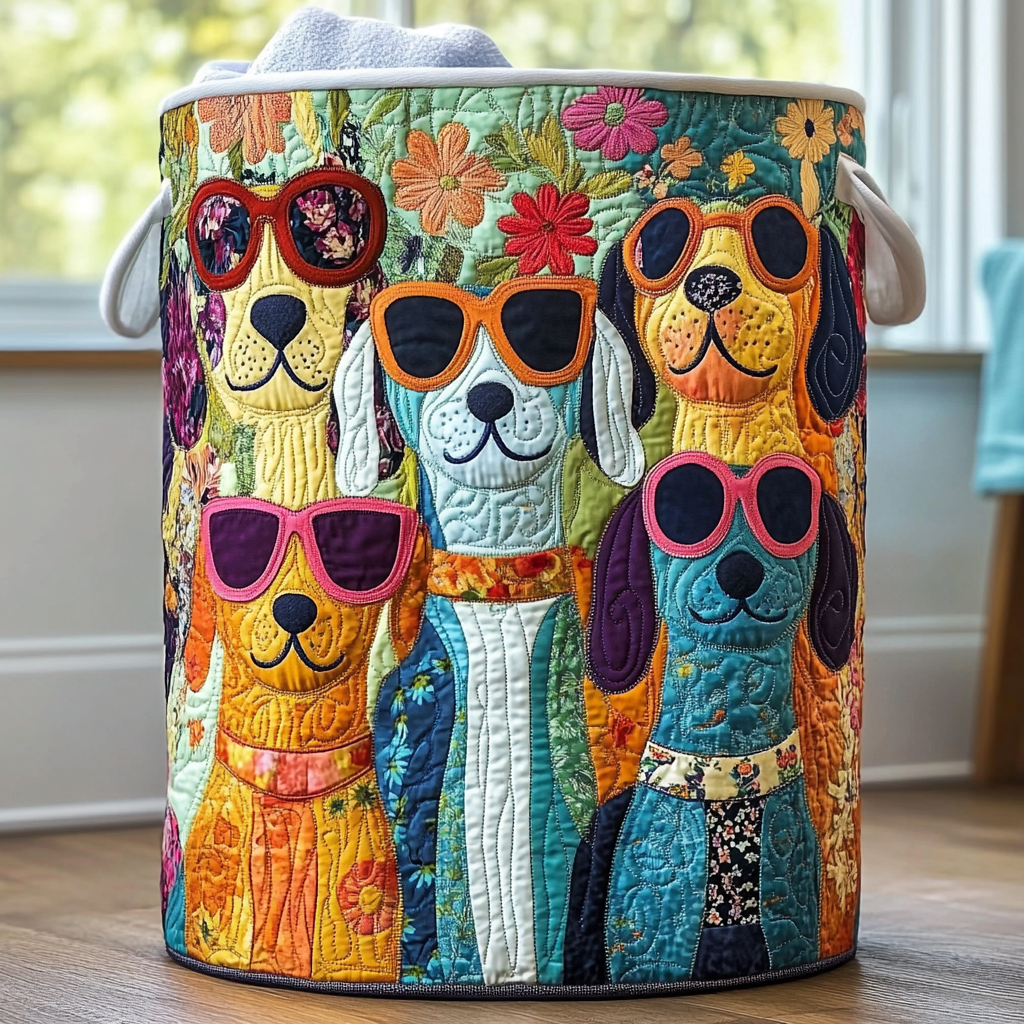 Glade Hunde Quiltet Vasketøjskurv NCU0DDK1307