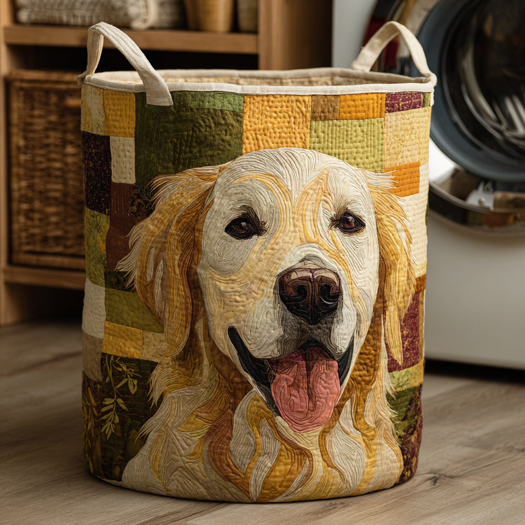 Glad Golden Retriever Quiltet Vasketøjskurv NCU0HNH014