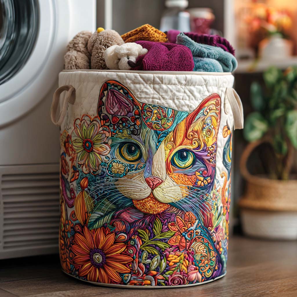 Glad Meow Quiltet Vasketøjskurv NCU0NNT1331