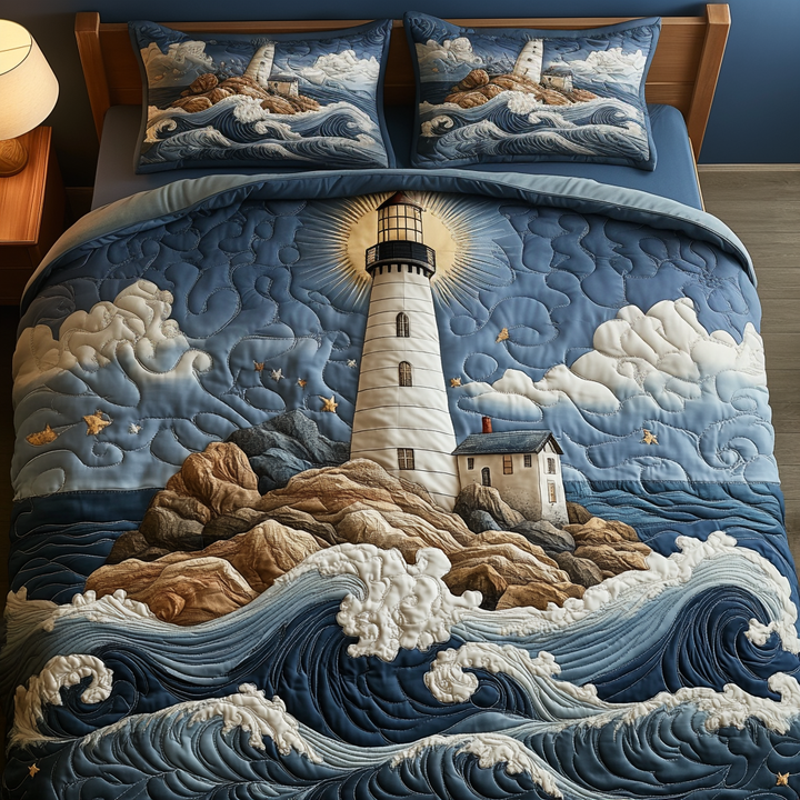 Lighthouse 3-delt quiltet sengetøjssæt NCU0VT109