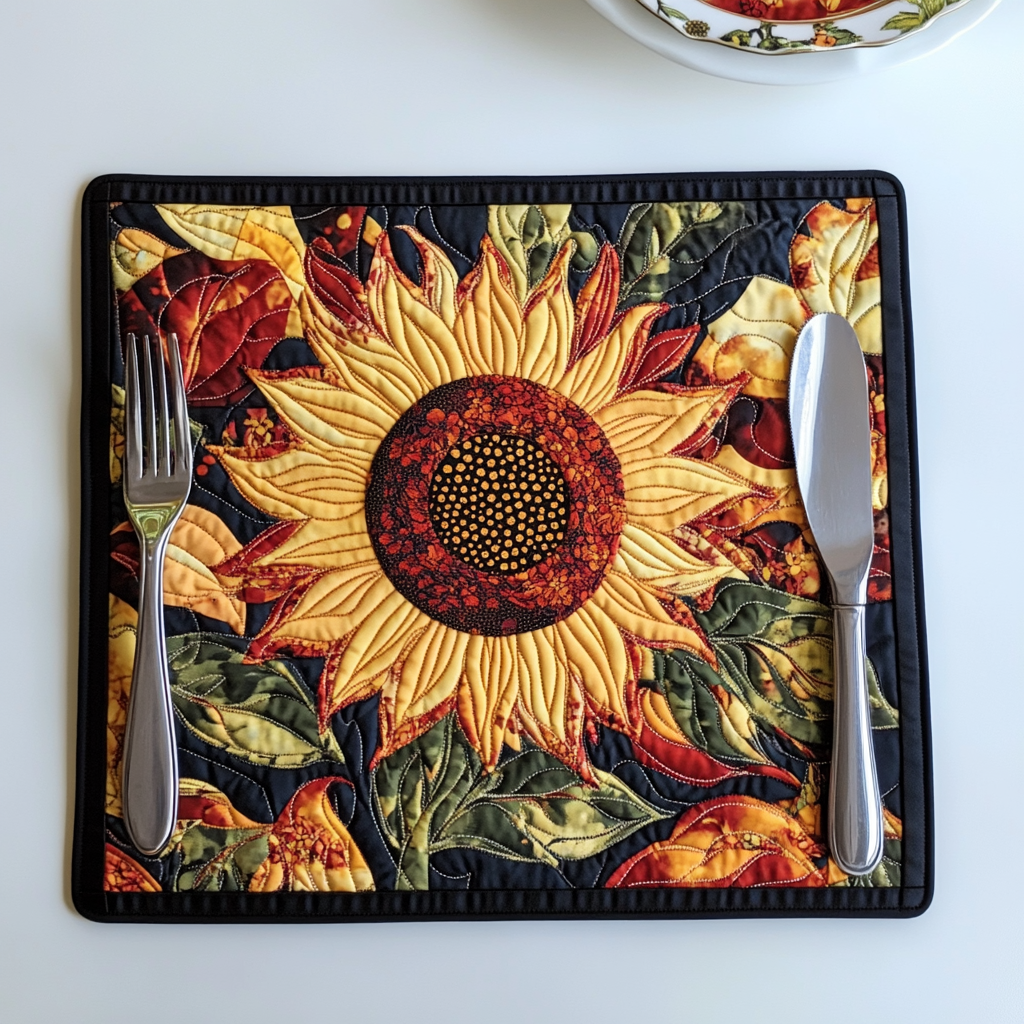 Sjove Solsikker Quilted Bordskåner NCU0VL397