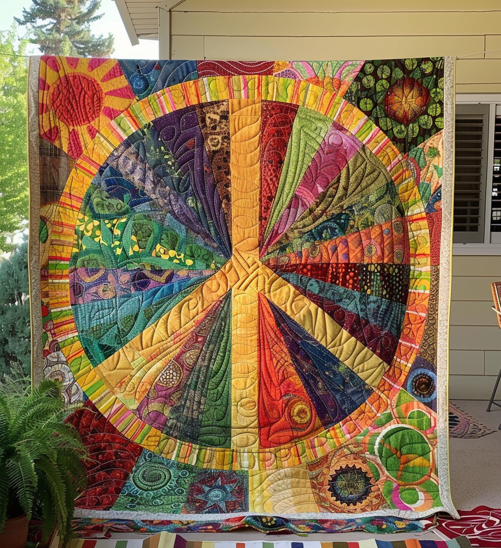 Hippie Solstråle Quiltet Tæppe NCU0PT091