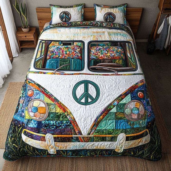 Hippie Van 3-delt quiltet sengetøjssæt NCU0VT113