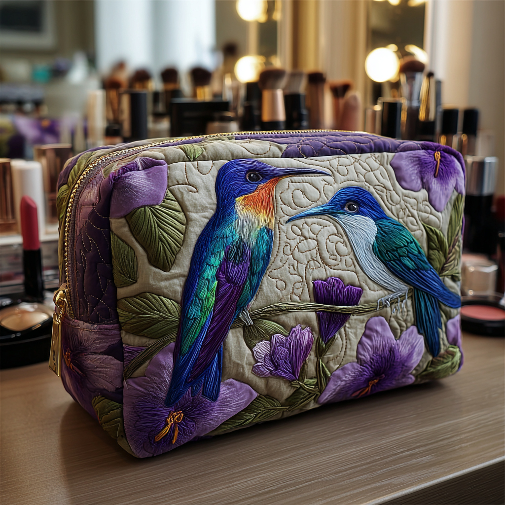 Hummingbird Whisper Quiltet Makeup Taske NCU0DK10218