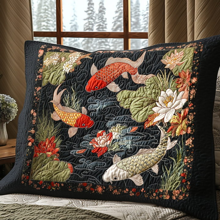Japansk Koi Elegance Quiltet Sengetøj Pude Betræk NCU0DV6572