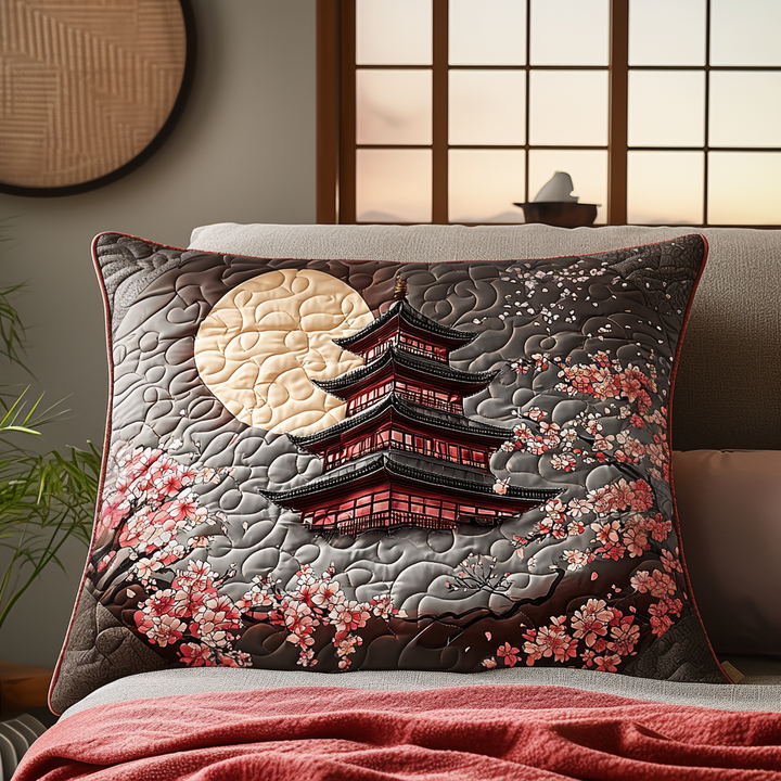 Japansk Pagode Antik Måne Quiltet Sengetøj Pudevar NCU0DV6471