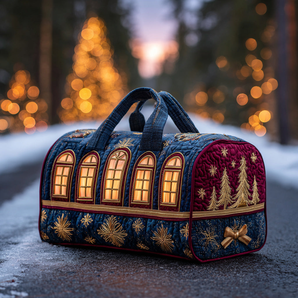 Jingle Christmas Train Quiltet Duffle Bag NCU0HH616