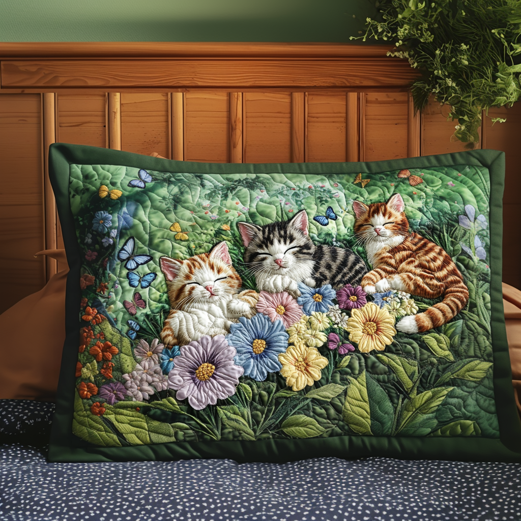 Killing og Blomster Quilted Sengetøj Pude Betræk NCU0NT6544