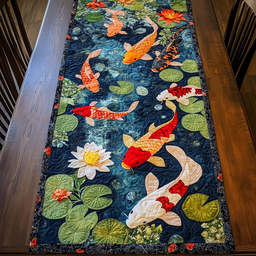 Koi Fisk Quilted Bordløber NCU0VT186