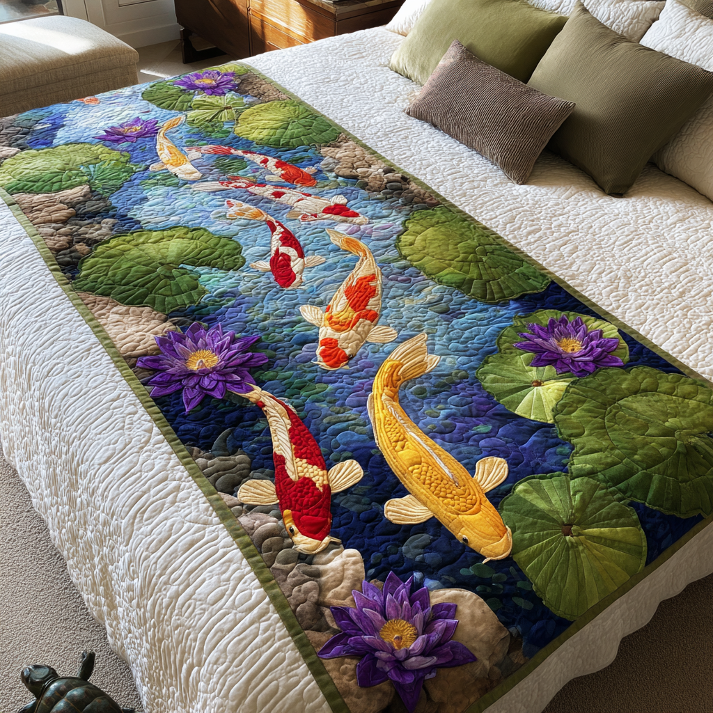Koi Flow Quiltet Sengeløber NCU0DK8844