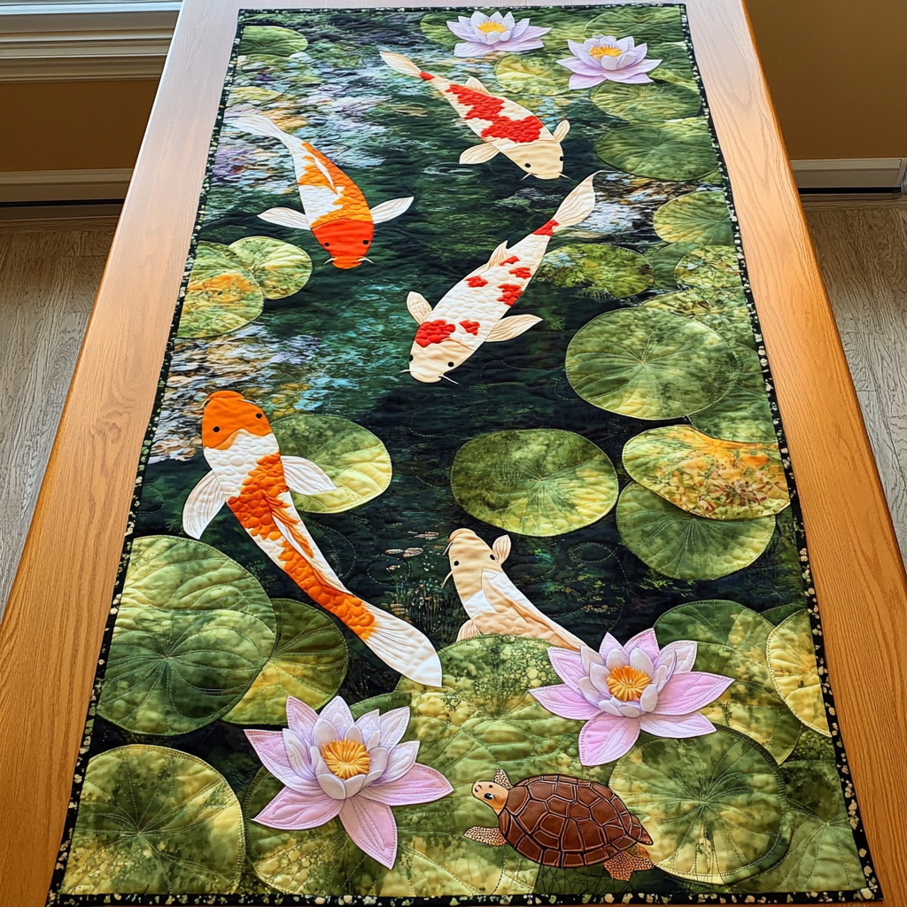 Koi Fisk Quilted Bordløber NCU0VT186