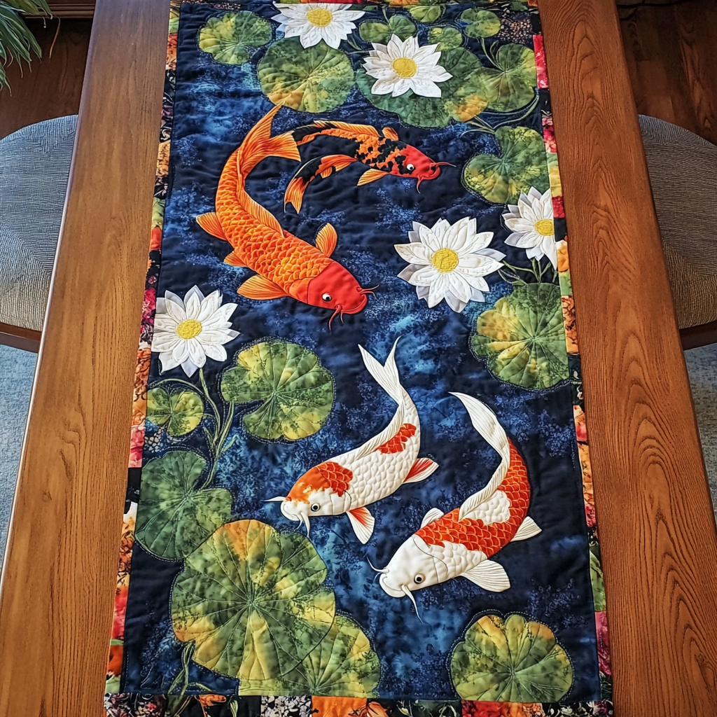 Koi Fisk Quilted Bordløber NCU0VT186