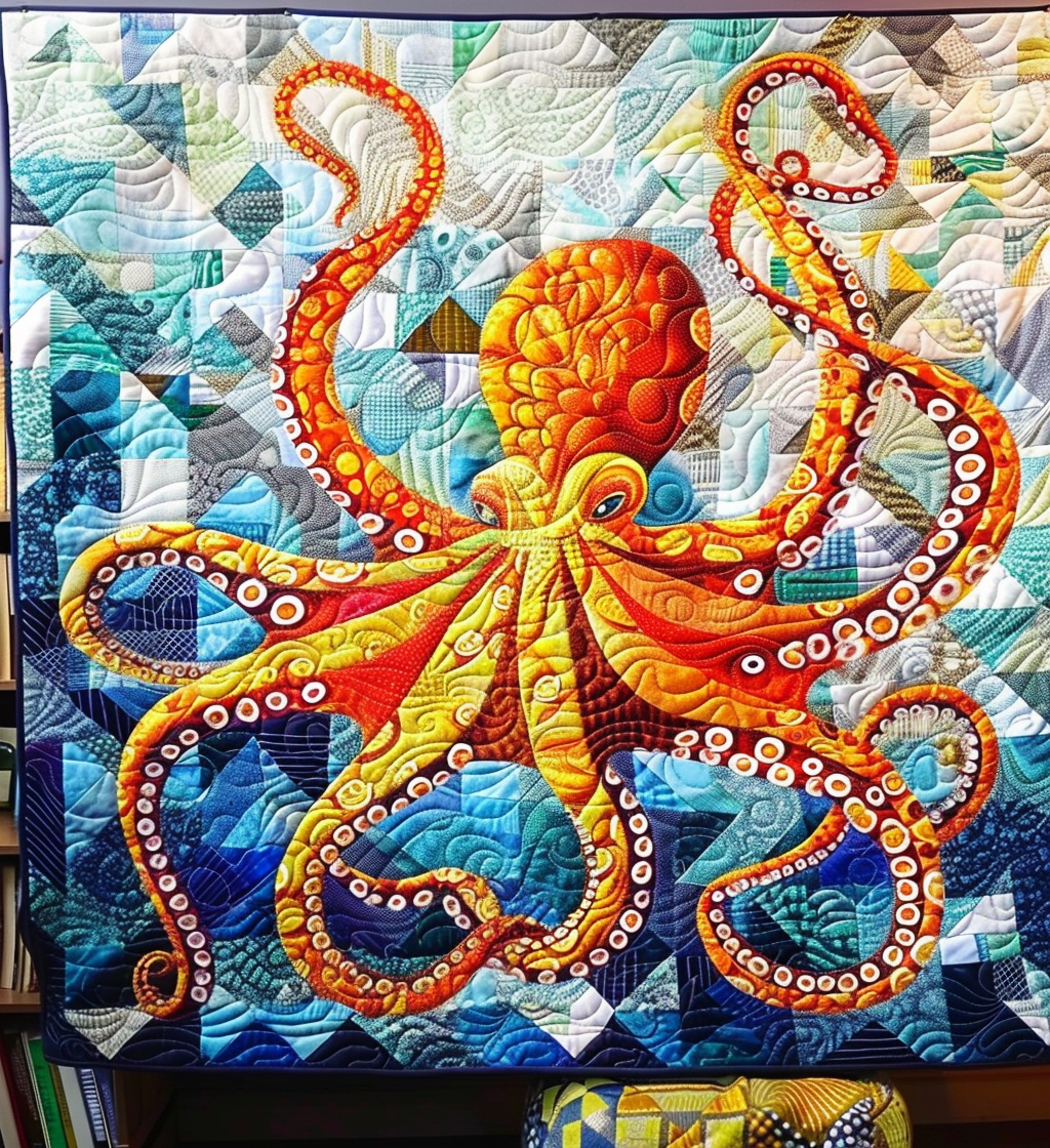 Kraken's Dance Quiltet Tæppe NCU0DV094