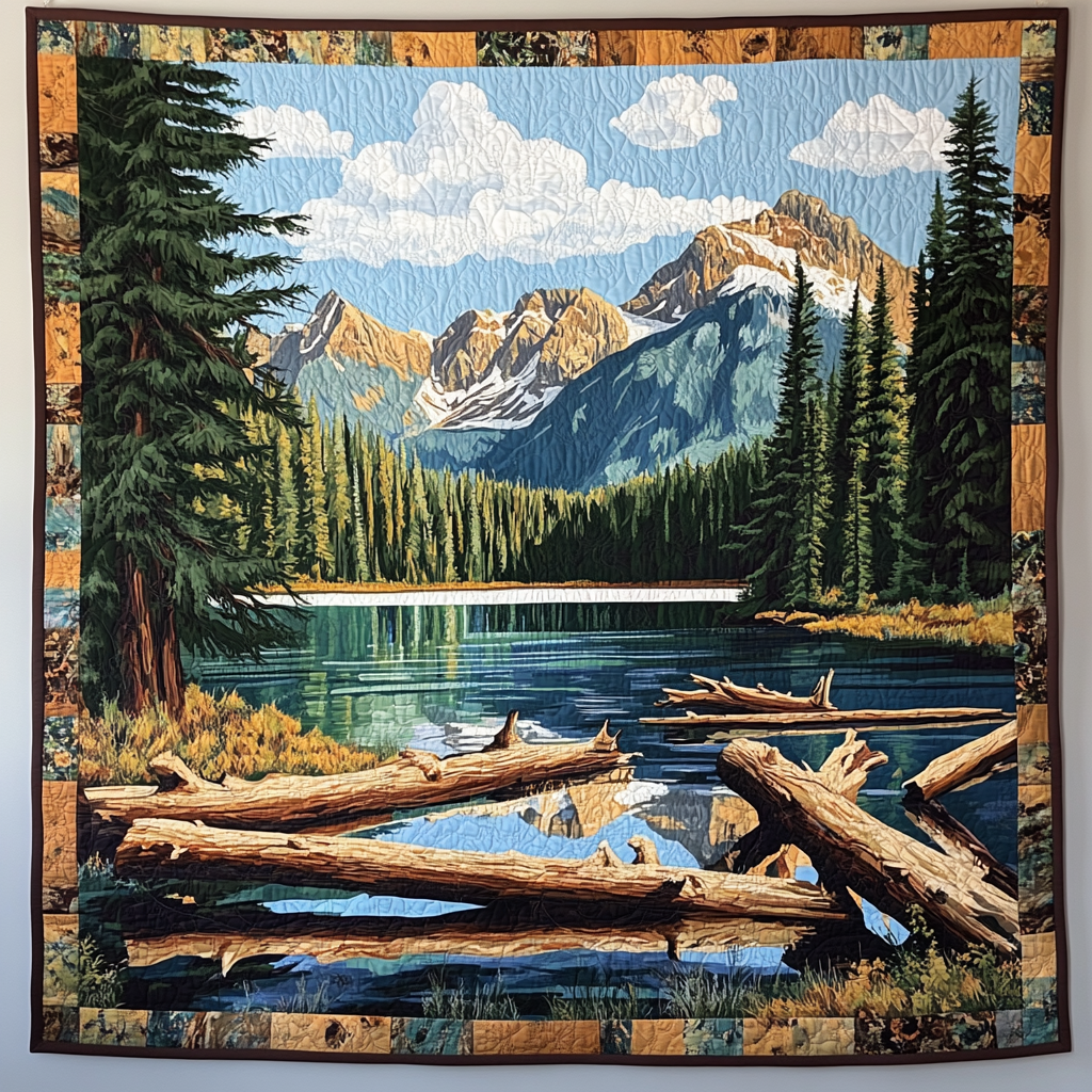 Søbredens Serenity Kunst Quilt Ophæng NCU0TL991