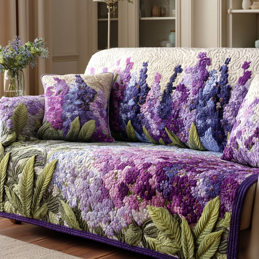 Lavendel Serenity Quiltet Sofa Dække NCU0TV536
